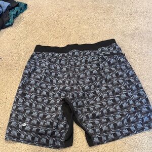 Lululemon Black and Blue Patterned Shorts
